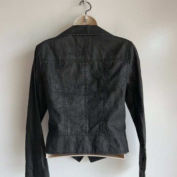 Cabi #901 Waxed Linen Moto Jacket Size Small - Picture 3 of 9
